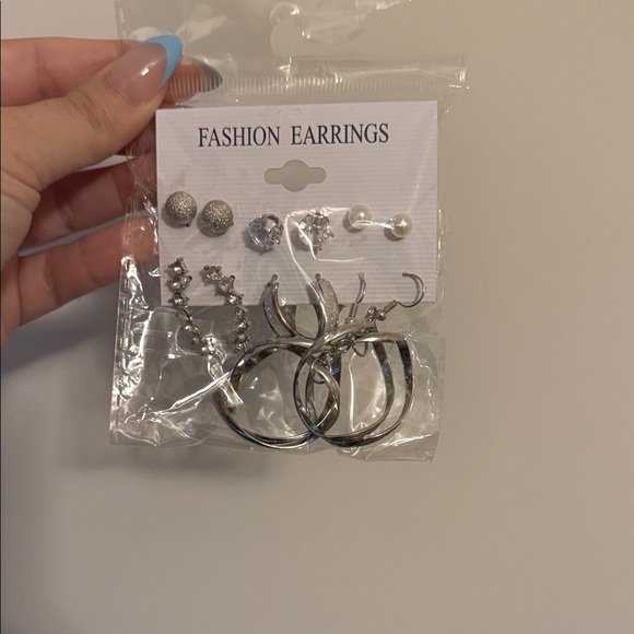 Jewelry - Elegant Silver Earring Set 6 pairs